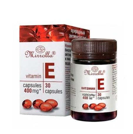 Vitamin E Đỏ Nga hàm lượng 400mg của Mirrolla, hộp 30 viên