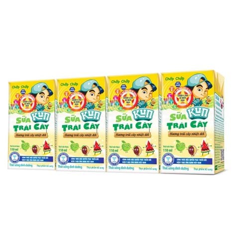 KUN - Sữa trái cây vị trái cây nhiệt đới thùng 48 hộp x 110ml