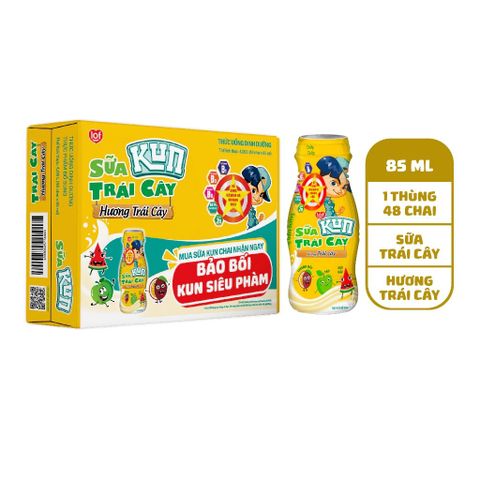 KUN -Sữa trái cây hương trái cây  48 chai x 85ml