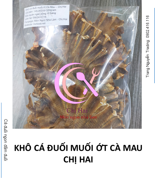 KHÔ CÁ ĐUỐI MUỐI ỚT CÀ MAU CHỊ HAI