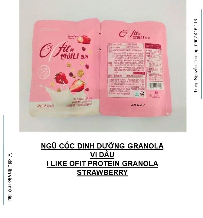 NGŨ CỐC DINH DƯỠNG GRANOLA   VỊ DÂU - I LIKE OFIT PROTEIN GRANOLA STRAWBERRY