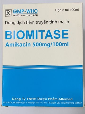  DUNG DỊCH TIÊM TRUYỀN TĨNH MẠCH BIOMITASE AMIKACIN 500mg/100ml 