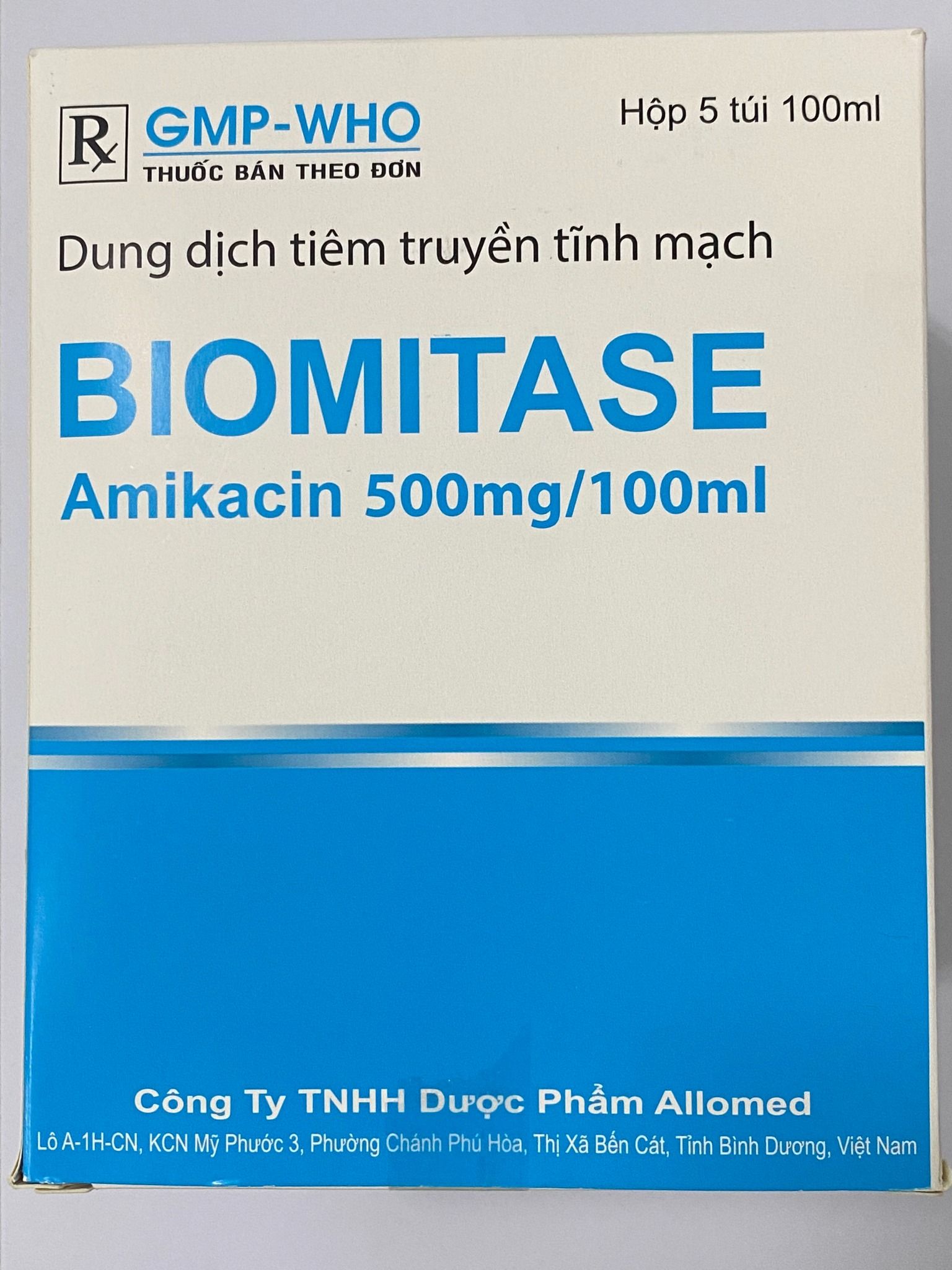 DUNG DỊCH TIÊM TRUYỀN TĨNH MẠCH BIOMITASE AMIKACIN 500mg/100ml