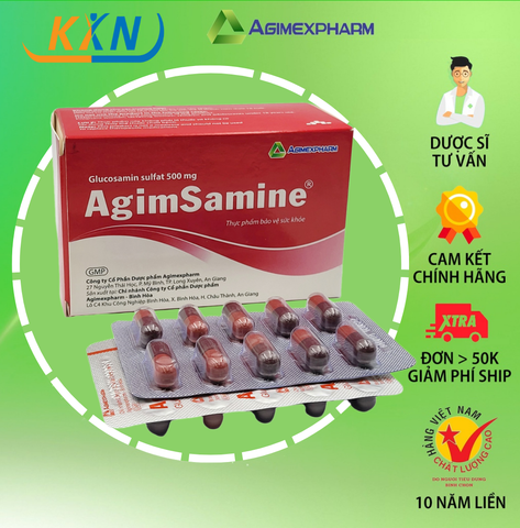  TPCN Agimsamine 500 VNA- Hỗ trợ làm giảm các triệu chứng của viêm khớp và thoái hóa khớp 