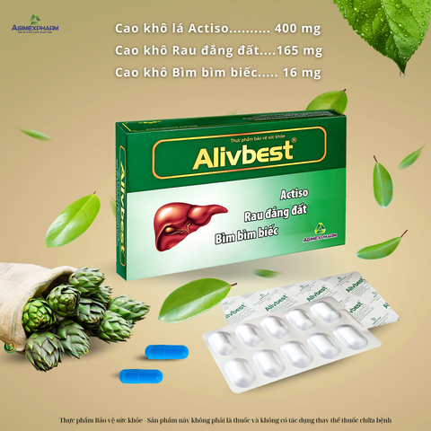  ALIVBEST - Hỗ trợ nhuận gan lợi mật, kiện vị, thanh nhiệt, thông đại tiểu tiện 