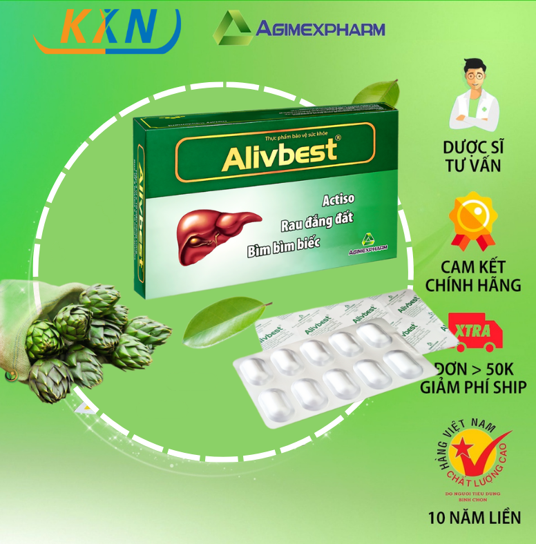 ALIVBEST - Hỗ trợ nhuận gan lợi mật, kiện vị, thanh nhiệt, thông đại tiểu tiện