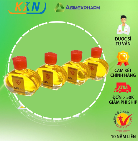  4 CHAI DẦU GIÓ KIM AGI - VÀNG 6ml 