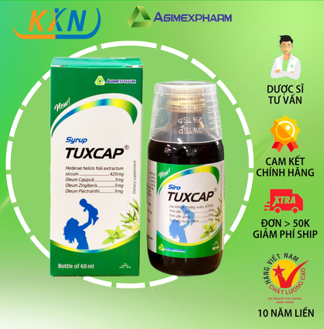  TPCN Siro Tuxcap - hỗ trợ giảm đờm, giảm ho, giảm đau rát họng 