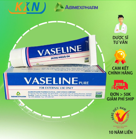  Tuýp dưỡng ẩm Vaseline 10g (Agimexpharm) hộp 1 tuýp 10g 