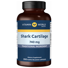 Viên uống sụn vi cá mập Shark Cartilage 740mg Vitamin World, 200 viên trị xương khớp