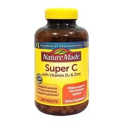 Super C With D3 & Zinc Nature Made 200 viên uống tăng cường miễn dịch