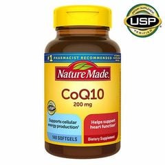 CoQ10 200mg Nature Made 140 viên hỗ trợ tim mạch, chống oxy hóa