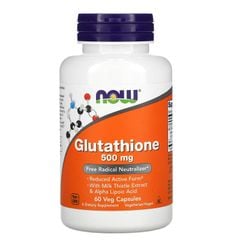 Viên uống trắng da Glutathione Now 500mg 60 viên giải độc gan, tăng cường sức khỏe