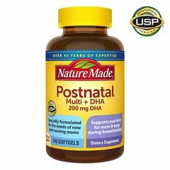 Postnatal Multi + 200mg DHA Nature Made 60 viên Bổ sung chất dinh dưỡng cho phụ nữ sau sinh