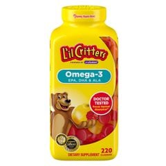 Kẹo Dẻo Omega 3 DHA L'il Critters 200 viên bổ sung Vitamin cho bé