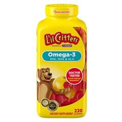 Kẹo Dẻo Omega 3 DHA L'il Critters 200 viên bổ sung Vitamin cho bé