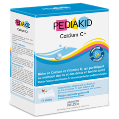 PediaKid Calcium C+ INELDEA hộp 14 gói bổ sung Canxi và D3 chống còi xương