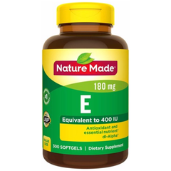 Vitamin E 400 IU Nature Made, 300 viên bổ sung vitamin E tự nhiên