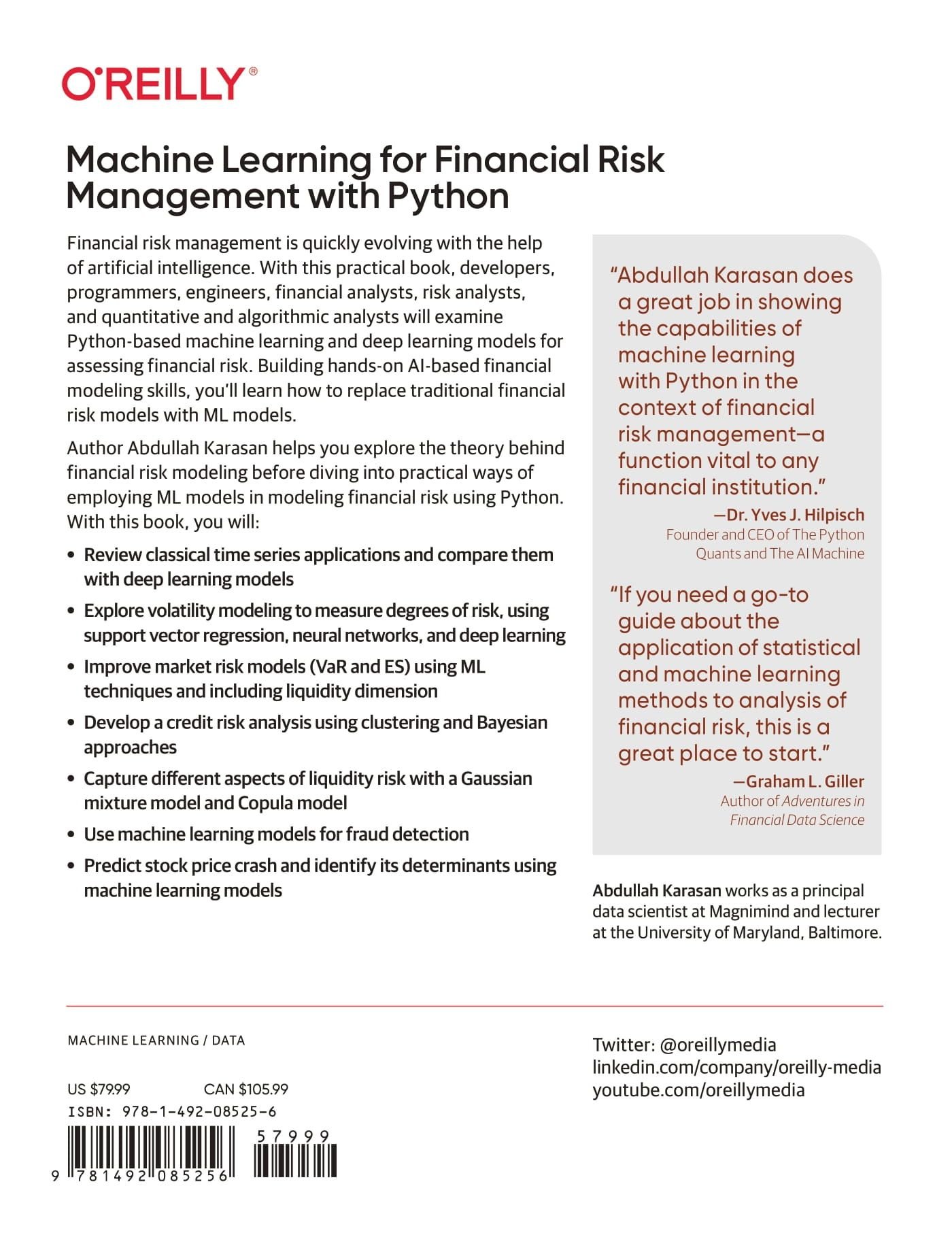 Machine Learning for Financial Risk Management with Python Algorithms