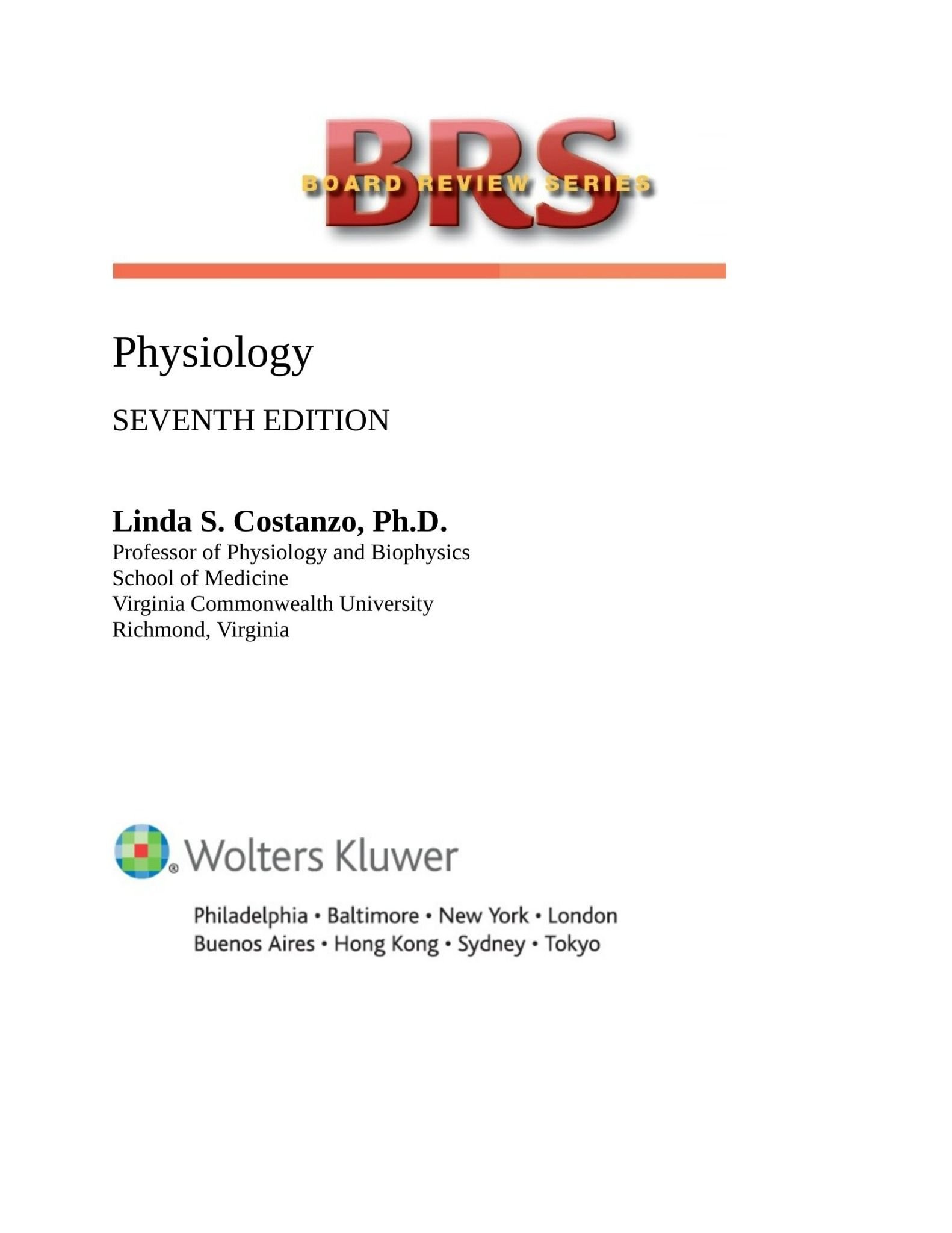BRS PHYSIOLOGY - 7e: Costanzo: 9789387963467: Amazon.com: Books
