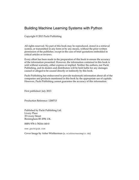Building Machine Learning Systems with Python – E-books Max30