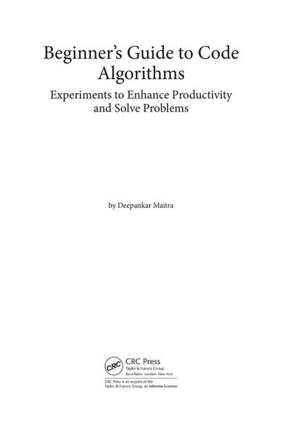 Beginner's Guide to Code Algorithms, 1st Edition – E-books Max30