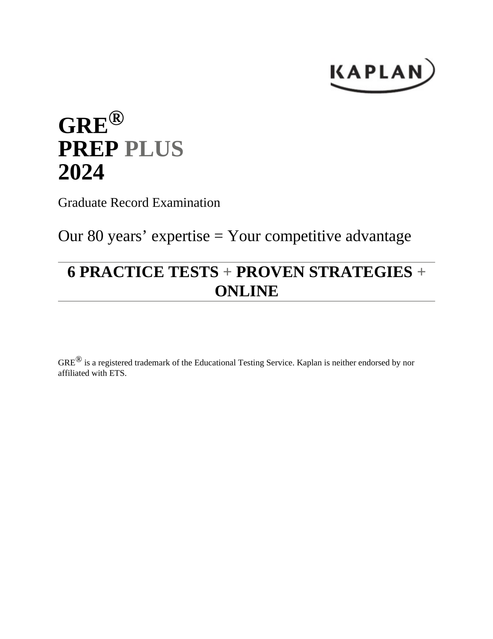 GRE Prep Plus 2024 Ebooks Max30