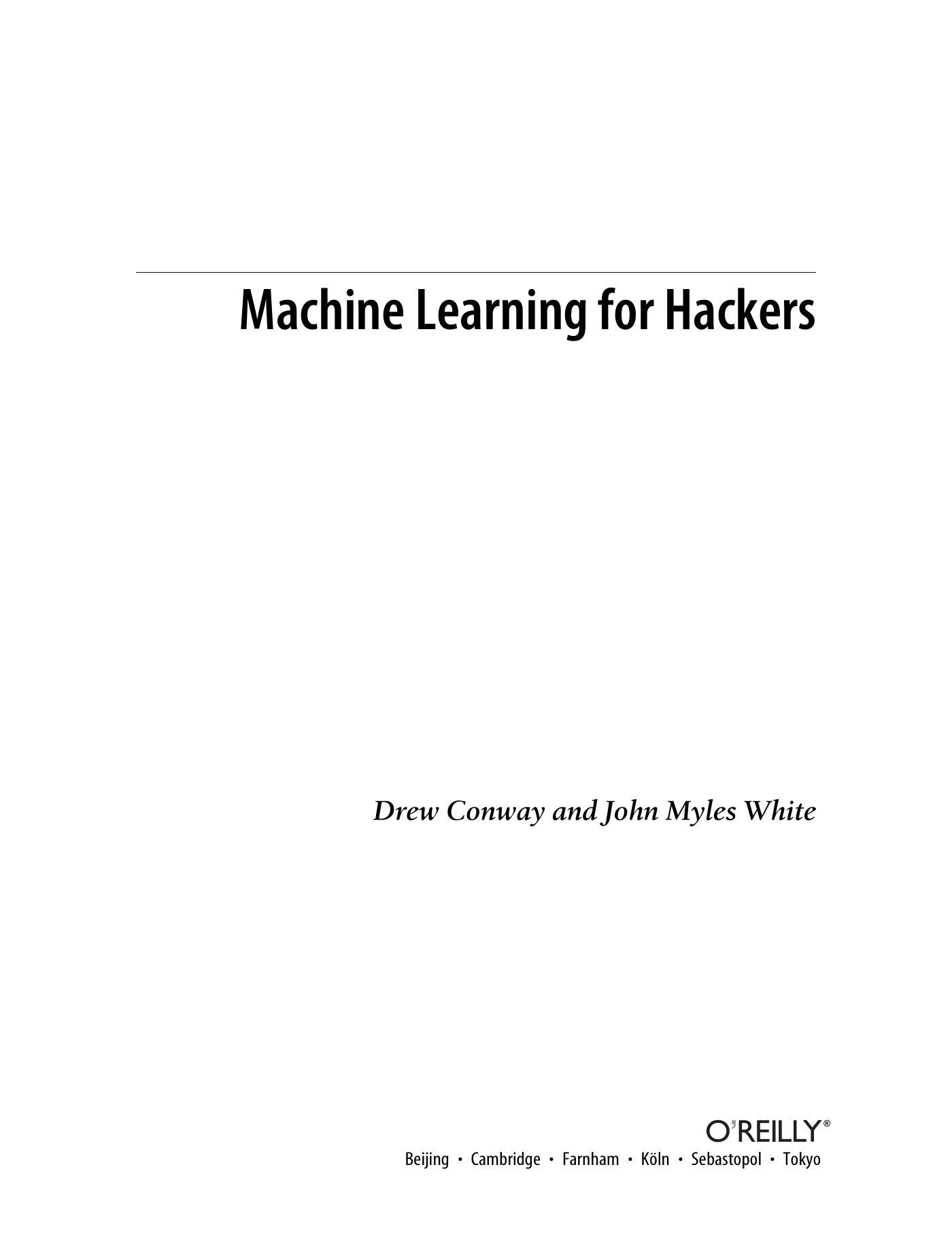 Machine learning for hackers clearance