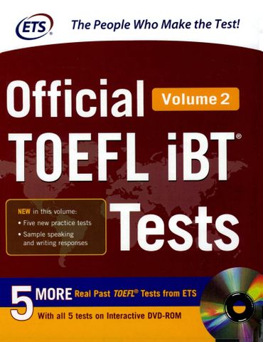 Official TOEFL iBT® Tests Volume 2, printed in black & white (audio sent via email)