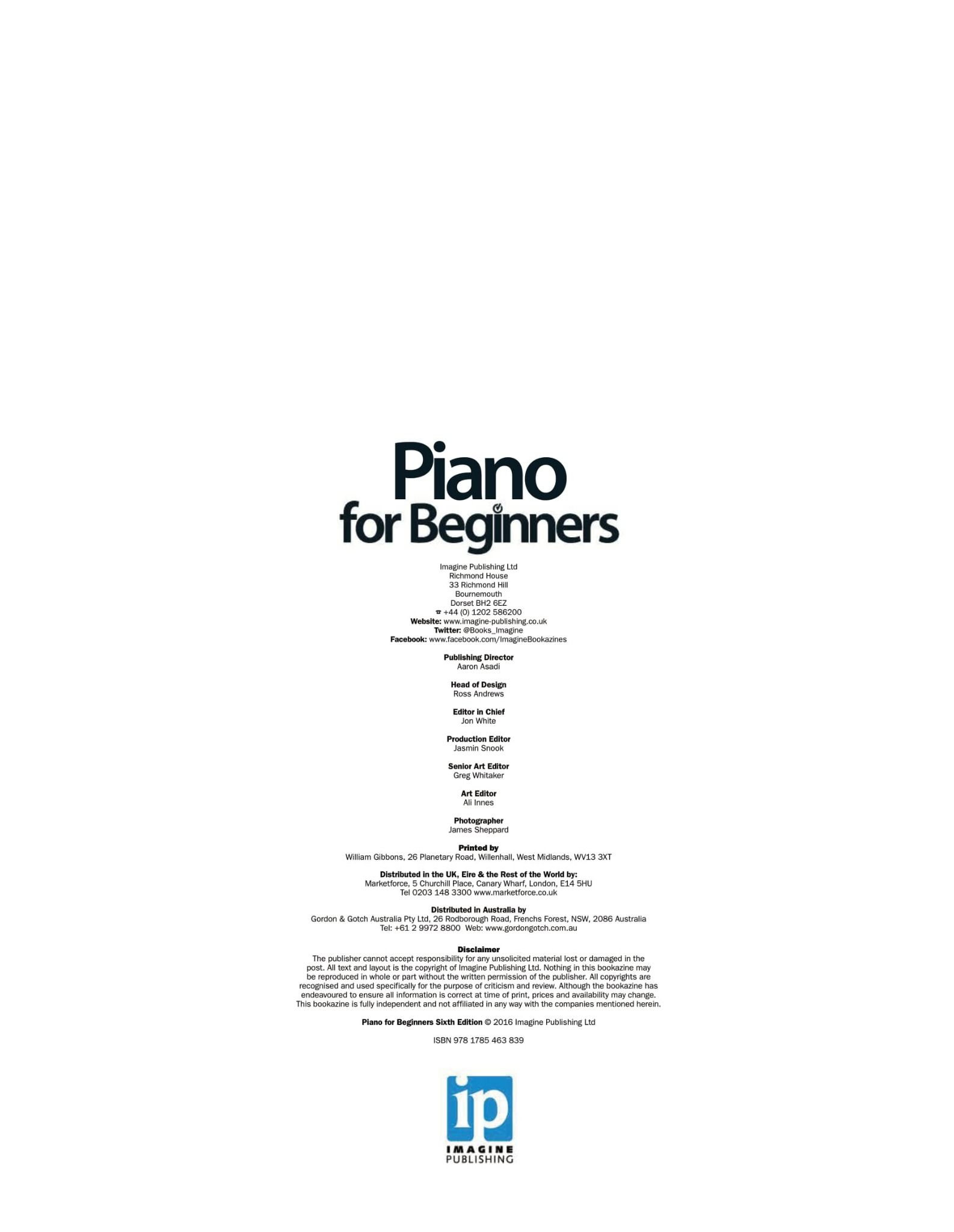 Piano for beginners 6th ed deals