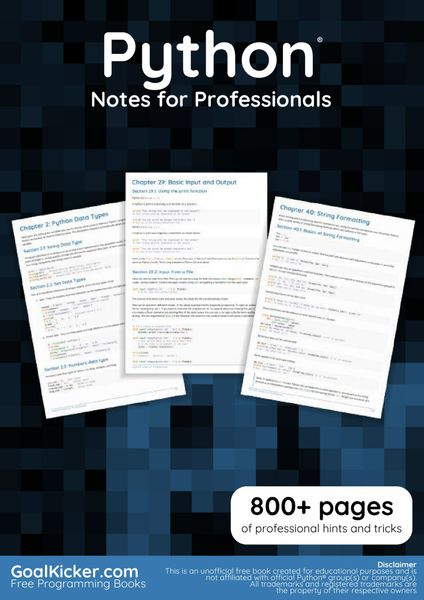 Python Notes for Professionals – E-books Max30