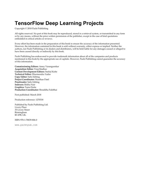 TensorFlow Deep Learning Projects: 10 real-world projects on computer ...