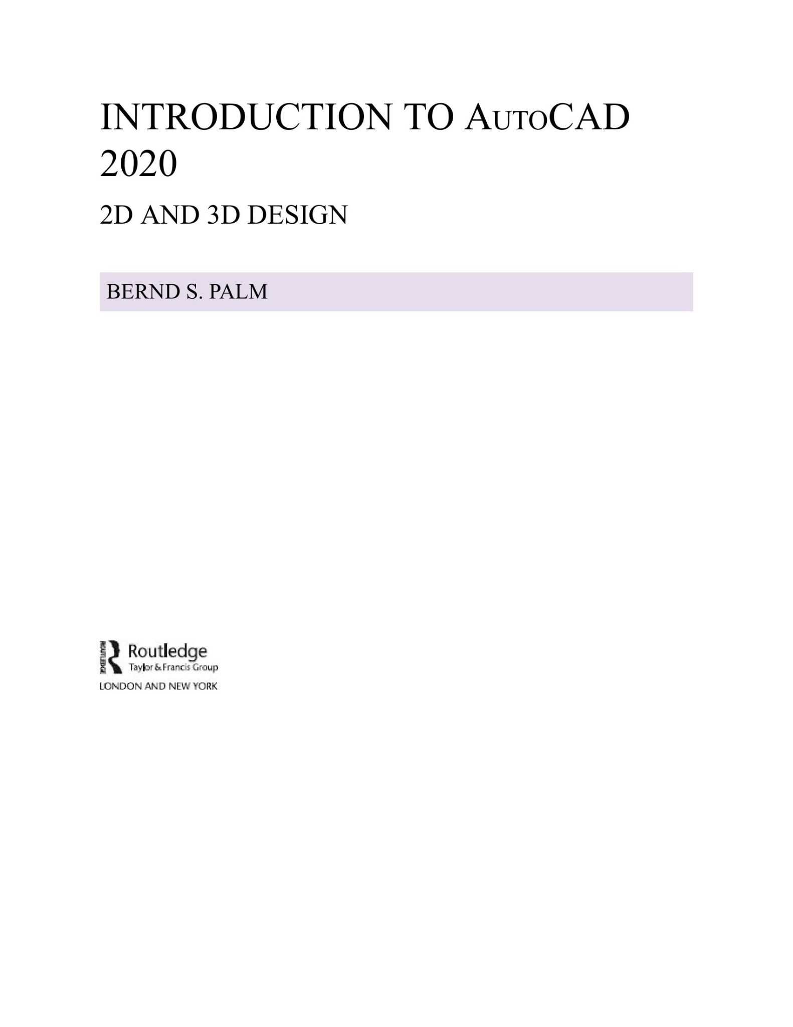 Introduction To Autocad 2020