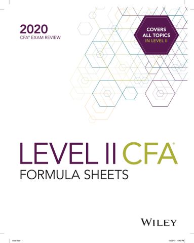 Wiley Level II CFA Formula Sheets 2020