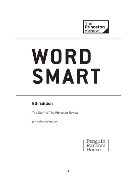 Word Smart Learning System Word Smart, 6th Edition: 1400+ Words That Belong in Every Savvy Studen ...