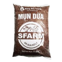 Giá thể mụn dừa Sfarm đã qua xử lý trồng rau, hoa, cây kiểng - 5dm3