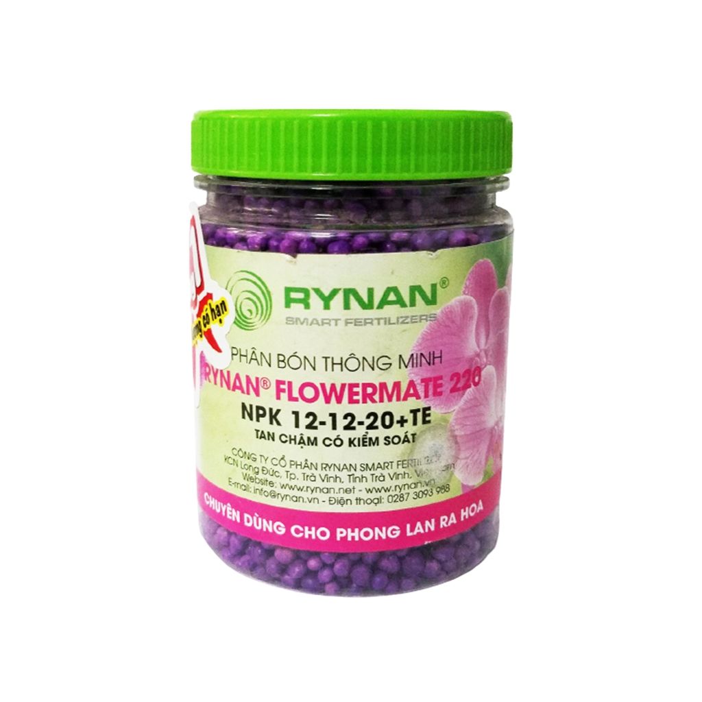 Phân bón thông minh RYNAN FLOWER 220 NPK 12-12-20+TE 150g Chuyên dùng phong lan ra hoa (tan chậm)