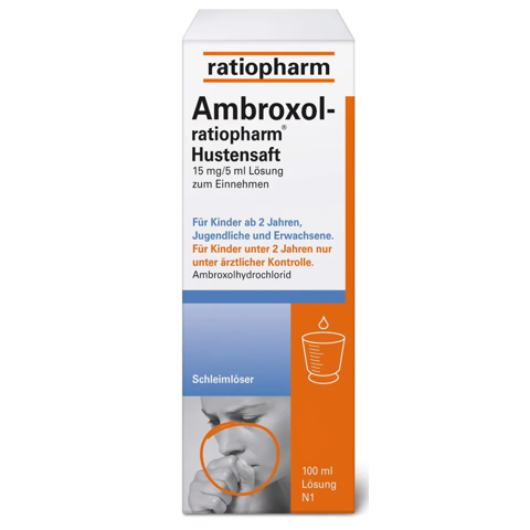 Siro ho đờm Ratiopharm Ambroxol của Đức.