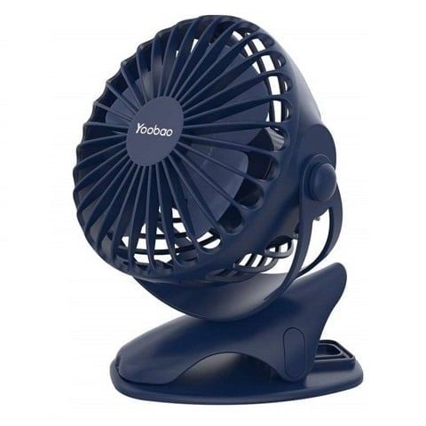 Quạt kẹp tích điện YooBao màu xanh than