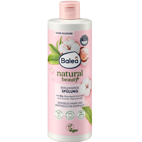 Dầu xả Balea Natural Beauty Bio - Baumwoll - Extrakt 350ml (chai hồng).