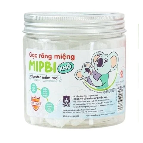 MIPBI - Gạc răng miệng khô cho bé hộp 30 chiếc.