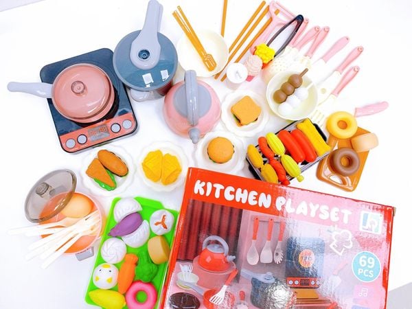 Bộ đồ chơi nhà bếp mô phỏng kèm bếp điện 69 chi tiết