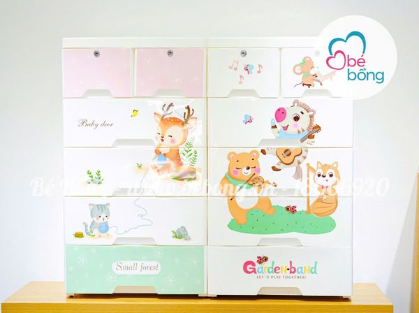 Tủ quần áo nhựa trẻ em 5 tầng hoạt hình