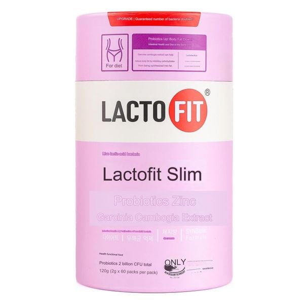 Men vi sinh Hàn Quốc Lacto-Fit Slim hỗ trợ giảm cân hộp 60 gói màu hồng