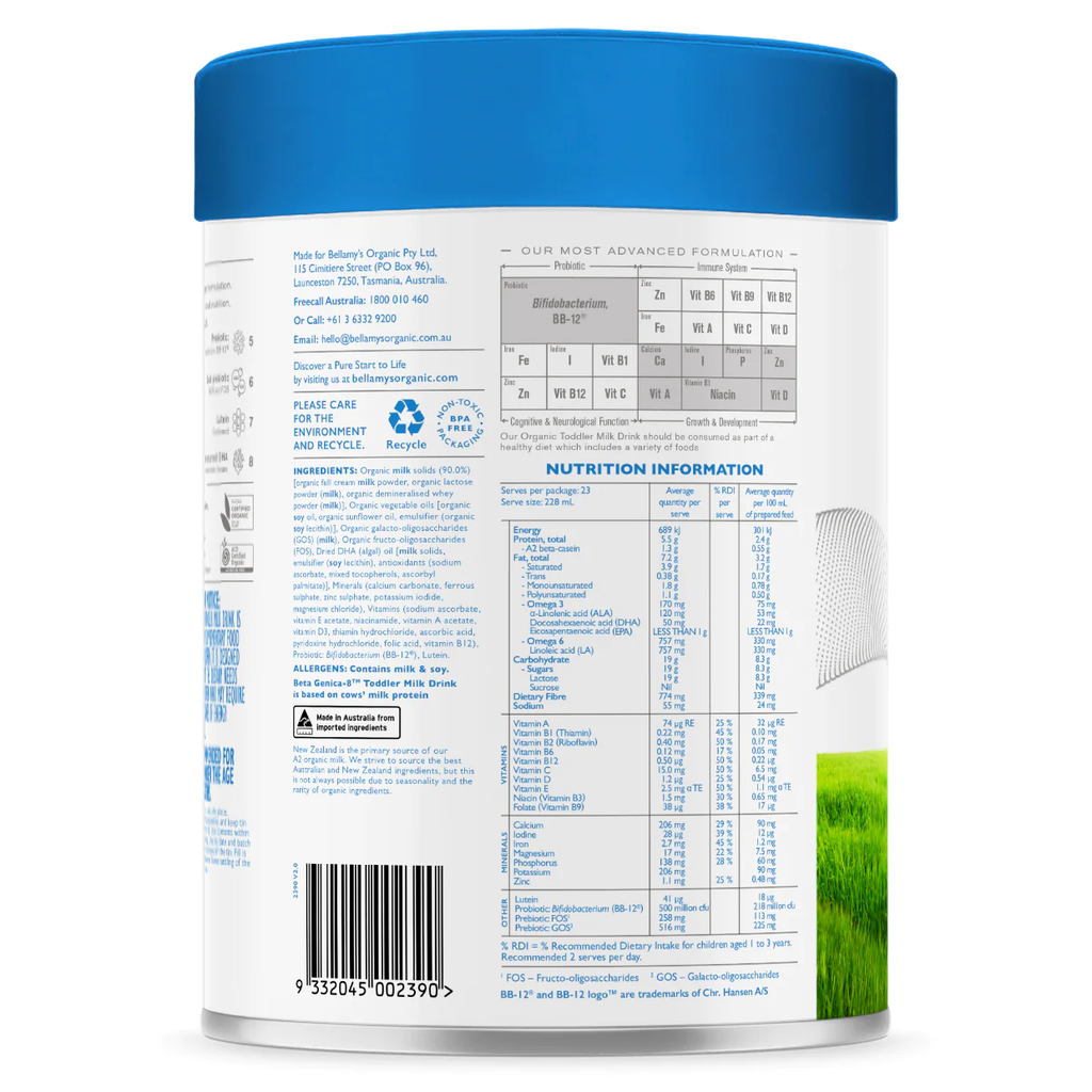 Sữa Bellamy's Organic A2 PROTEIN số 3 cho trẻ trên 12 tháng tuổi (800g)