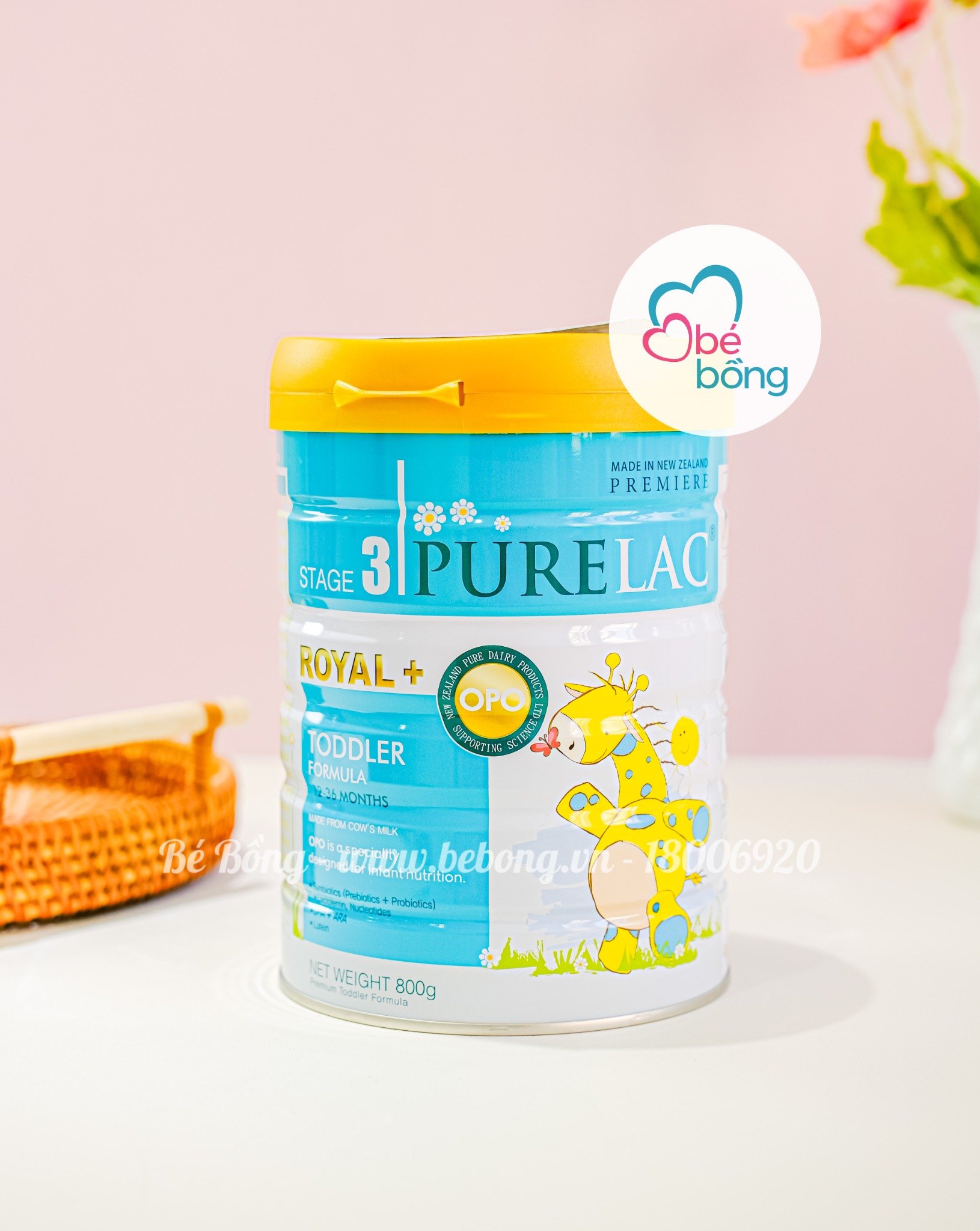 Sữa bột PureLac số 3 800gr cho bé 12-36m – Bé Bồng