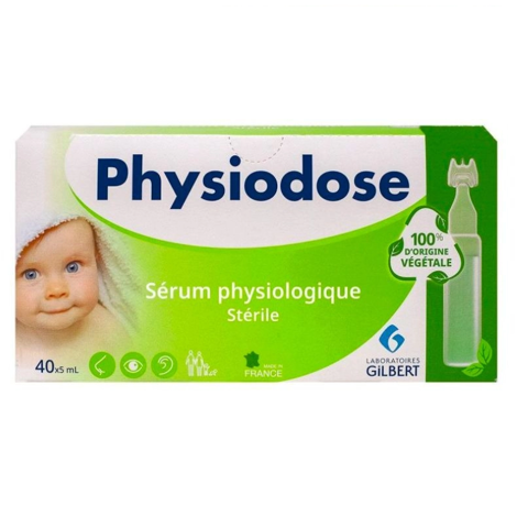 Nước muối sinh lý Physiodose organic xanh lá Pháp (40 x 5ml)