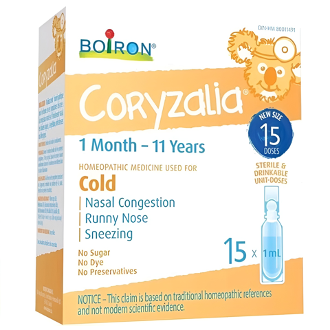 Muối uống trị sổ mũi Coryzalia Boiron 15 tép (1 tháng-11 tuổi).