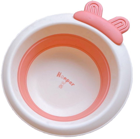Chậu rửa mặt Honper thỏ gấp gọn màu cam